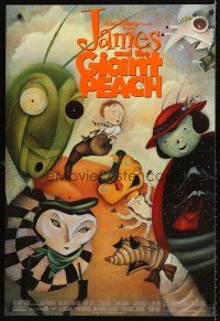 9a414 JAMES & THE GIANT PEACH DS 1sh '96 Disney fantasy cartoon, Lane Smith art of cast!