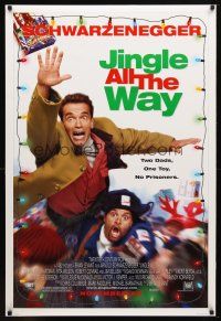 9a418 JINGLE ALL THE WAY style A advance DS 1sh '96 Arnold Schwarzenegger, Sinbad, 2 dads & 1 toy!