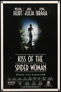 9a450 KISS OF THE SPIDER WOMAN 1sh '85 cool artwork of sexy Sonia Braga in spiderweb dress!