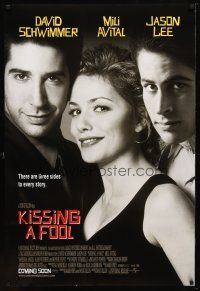 9a452 KISSING A FOOL advance DS 1sh '98 sexy Mili Avital between David Schwimmer & Jason Lee!