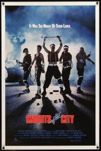 9a455 KNIGHTS OF THE CITY 1sh '86 Leon Isaac Kennedy, it was the night of their lives!
