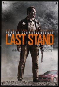 9a473 LAST STAND teaser DS 1sh '13 full-length Arnold Schwarzenegger w/gun & Camaro!