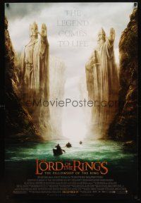 9a493 LORD OF THE RINGS: THE FELLOWSHIP OF THE RING advance DS 1sh '01 cool statues on river!