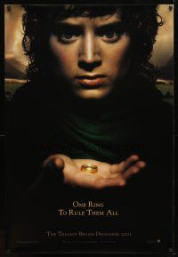 9a494 LORD OF THE RINGS: THE FELLOWSHIP OF THE RING teaser 1sh '01 J.R.R. Tolkien, one ring!