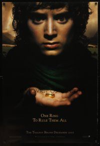 9a496 LORD OF THE RINGS: THE FELLOWSHIP OF THE RING teaser DS 1sh '01 J.R.R. Tolkien, one ring!
