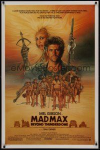 9a503 MAD MAX BEYOND THUNDERDOME 1sh '85 art of Mel Gibson & Tina Turner by Richard Amsel!