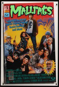 9a506 MALLRATS DS 1sh '95 directed by Kevin Smith, Jason Lee, Drew Struzan comic book art!