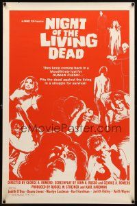 9a542 NIGHT OF THE LIVING DEAD 1sh R78 George Romero zombie classic, they lust for human flesh!