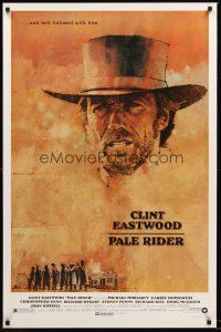 9a557 PALE RIDER 1sh '85 great artwork of cowboy Clint Eastwood by C. Michael Dudash!