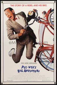 9a562 PEE-WEE'S BIG ADVENTURE 1sh '85 Tim Burton, best image of Paul Reubens & his beloved bike!