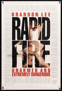 9a602 RAPID FIRE DS 1sh '92 Powers Boothe, Nick Mancuso, great image of Brandon Lee!