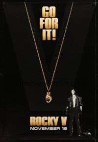 9a628 ROCKY V teaser 1sh '90 Sylvester Stallone, John G. Avildsen boxing sequel, go for it!