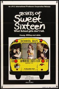 9a644 SECRETS OF SWEET SIXTEEN 1sh '74 what young, willing and able school girls don't tell!