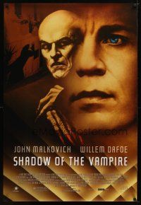 9a650 SHADOW OF THE VAMPIRE 1sh '00 art of John Malkovich as F.W. Murnau, Willem Dafoe!