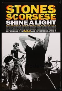 9a654 SHINE A LIGHT advance DS 1sh '08 Martin Scorcese's Rolling Stones documentary, concert image!