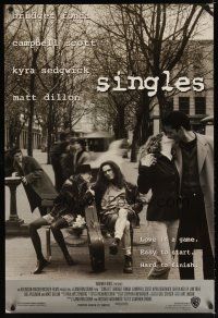 9a664 SINGLES 1sh '92 Matt Dillon, Bridget Fonda, Campbell Scott, Kyra Sedgwick!