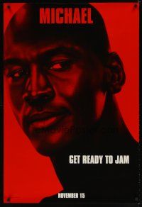 9a679 SPACE JAM teaser DS 1sh '96 cool close-up of basketball star Michael Jordan!