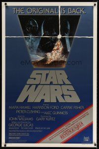 9a705 STAR WARS 1sh R82 George Lucas classic sci-fi epic, great art by Tom Jung!