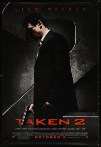 9a722 TAKEN 2 style A advance DS 1sh '12 cool image of Liam Neeson w/gun!