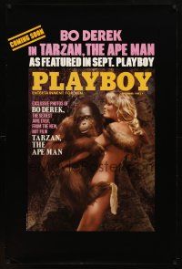9a730 TARZAN THE APE MAN teaser 1sh '81 great image of sexy Bo Derek & monkey from Playboy!