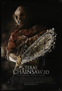 9a735 TEXAS CHAINSAW 3D advance DS 1sh '13 Alexandra Daddario, Dan Yeager, evil wears many faces!