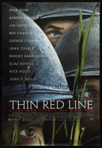 9a737 THIN RED LINE style B 1sh '98 Sean Penn, Woody Harrelson & Jim Caviezel in WWII!