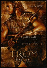 9a762 TROY teaser DS 1sh '04 directed by Wolfgang Petersen, Brad Pitt as Achilles!