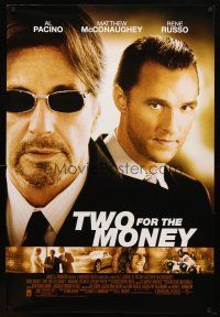 9a776 TWO FOR THE MONEY 1sh '05 close-ups of Al Pacino, Matthew McConaughey!