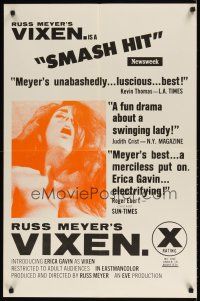 9a799 VIXEN reviews 1sh '68 classic Russ Meyer, sexy naked Erica Gavin!