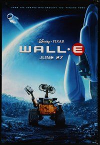 9a806 WALL-E advance DS 1sh '08 Walt Disney, Pixar, Best Animated Film, WALL-E w/ spaceship!