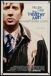 9a816 WEATHER MAN advance DS 1sh '07 wacky image of Nicolas Cage, bring an umbrella!