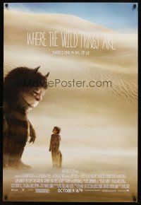 9a820 WHERE THE WILD THINGS ARE advance DS 1sh '09 Spike Jonze, cool image of monster & little boy!