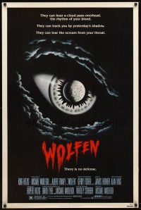 9a834 WOLFEN 1sh '81 really cool horror art of moon & clouds as eye, There is no defense!