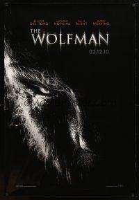 9a836 WOLFMAN teaser DS 1sh '10 cool image of Benicio Del Toro as monster in title role!