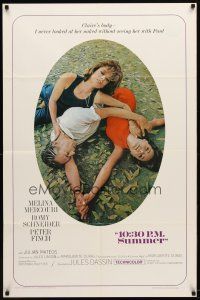 9b003 10:30 P.M. SUMMER 1sh '66 cool art of Melina Mercouri, Romy Schneider & Peter Finch!