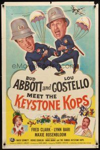 9b016 ABBOTT & COSTELLO MEET THE KEYSTONE KOPS 1sh '55 Bud & Lou in the movies' maddest days!