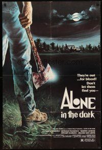 9b032 ALONE IN THE DARK 1sh '82 great D.F. Henderson axe murderer horror art!