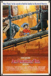 9b041 AMERICAN TAIL 1sh '86 Steven Spielberg, Don Bluth, art of Fievel the mouse by Drew Struzan!