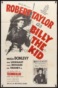 9b102 BILLY THE KID 1sh R55 Robert Taylor as the most notorious outlaw in the West!