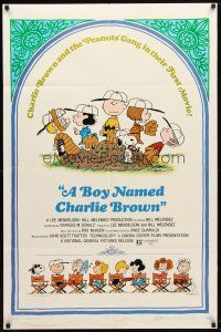9b149 BOY NAMED CHARLIE BROWN 1sh '70 baseball art of Snoopy & the Peanuts by Charles M. Schulz!