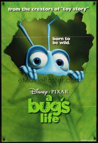 9b167 BUG'S LIFE DS 1sh '98 Walt Disney, Pixar CG, cute art of peeking ant!