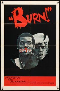 9b171 BURN int'l 1sh '70 Marlon Brando profiteers from war, directed by Gillo Pontecorvo!