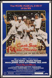 9b177 CAN'T STOP THE MUSIC 1sh '80 great group photo of The Village People & cast in all white!
