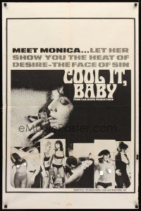 9b206 COOL IT BABY 1sh '67 cool images of sexy smoking Beverly Baum in title role!