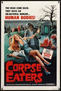 9b208 CORPSE EATERS 1sh '74 Halina Carson, Edmond LeBreton, the dead come back hungry!