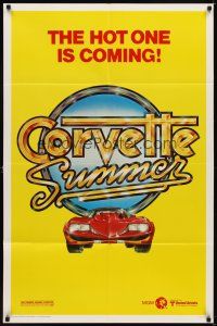 9b209 CORVETTE SUMMER teaser 1sh '78 cool different art of custom Chevrolet Corvette!