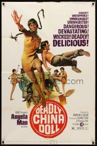 9b226 DEADLY CHINA DOLL 1sh '73 The Opium Trail, sexy Angela Mao, violent & delicious!