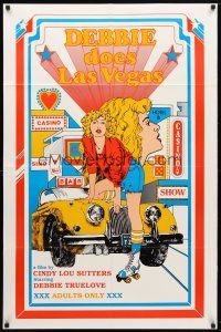 9b233 DEBBIE DOES LAS VEGAS 1sh '82 Debbie Truelove, wonderful sexy gambling casino artwork!
