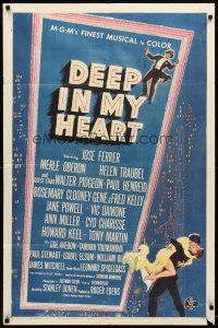 9b235 DEEP IN MY HEART 1sh '54 MGM's finest all-star musical, cool artwork!