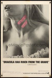 9b267 DRACULA HAS RISEN FROM THE GRAVE 1sh '69 Hammer, sexy girl with bandaids on her neck!